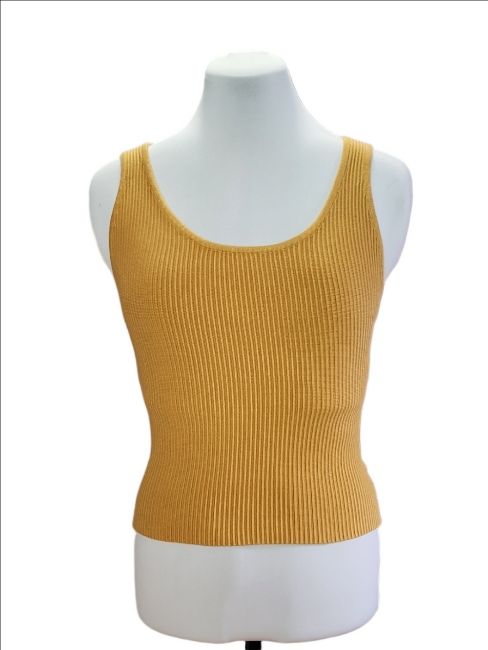 HOUSE OF HARLOW 1960 Marigolg yellow scoop neck ribbed sculpting tank top